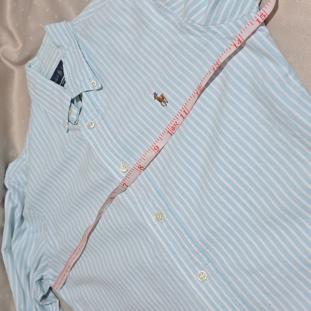 Ralph Lauren Pale Blue and White Striped Men's Button-Down Shirt - Picture 6 of 7